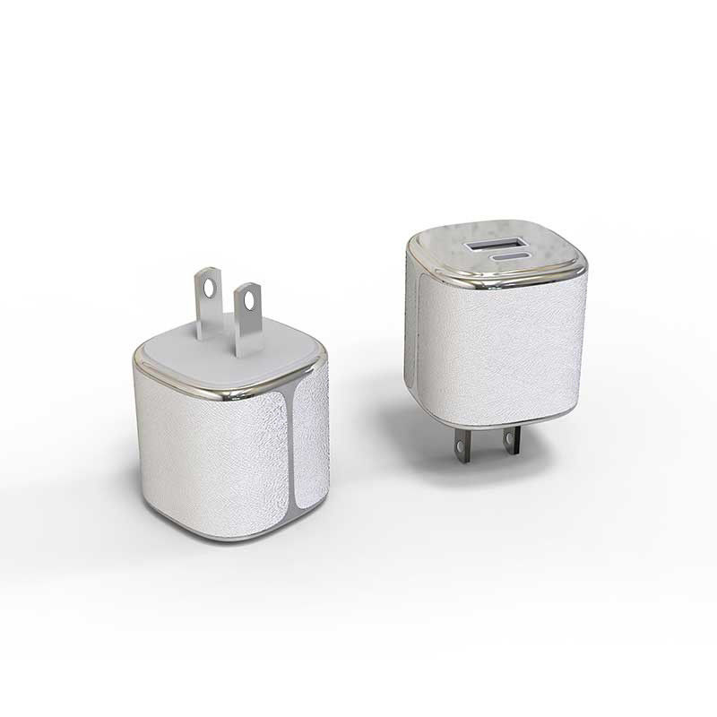 شاحن حائط صغير من النوع C شاحن USB C مع قشرة جلدية تصميم التصفيف الكهربائي