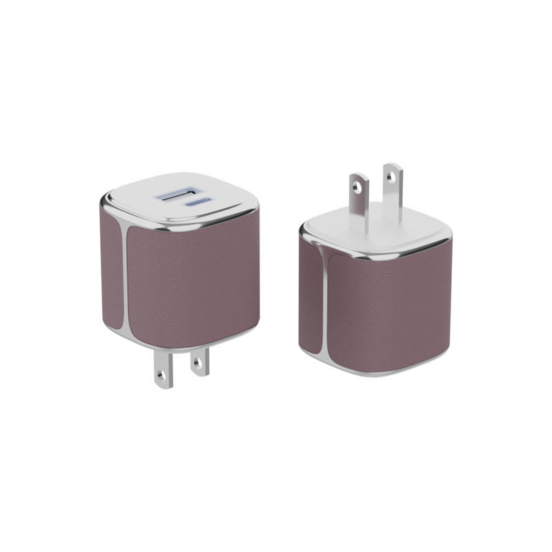 شاحن جدارية 35W سلسة USB-C و USB-A PD GaN شاحن جدار مع قشرة الجلد